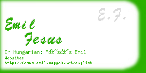 emil fesus business card